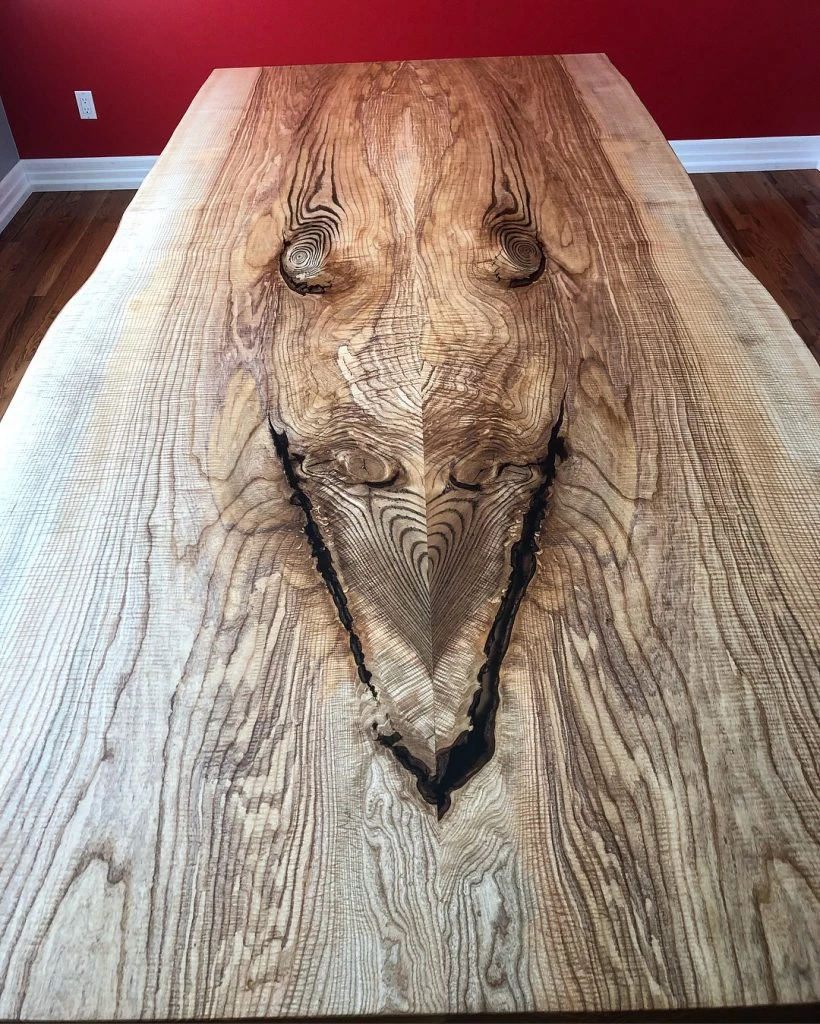 Live Edge White Ash Dining Table
